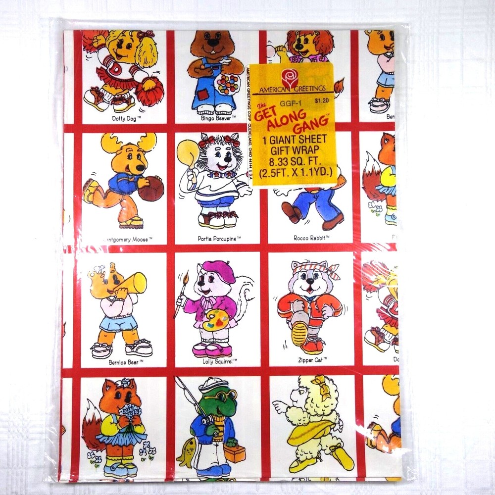 Get Along Gang Fashion Wrap 1980s 1 Giant Sheet American Greetings Vintage NOS